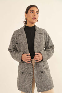 Ship Shape Double-Breasted Tweed Peacoat - ShopPromesa