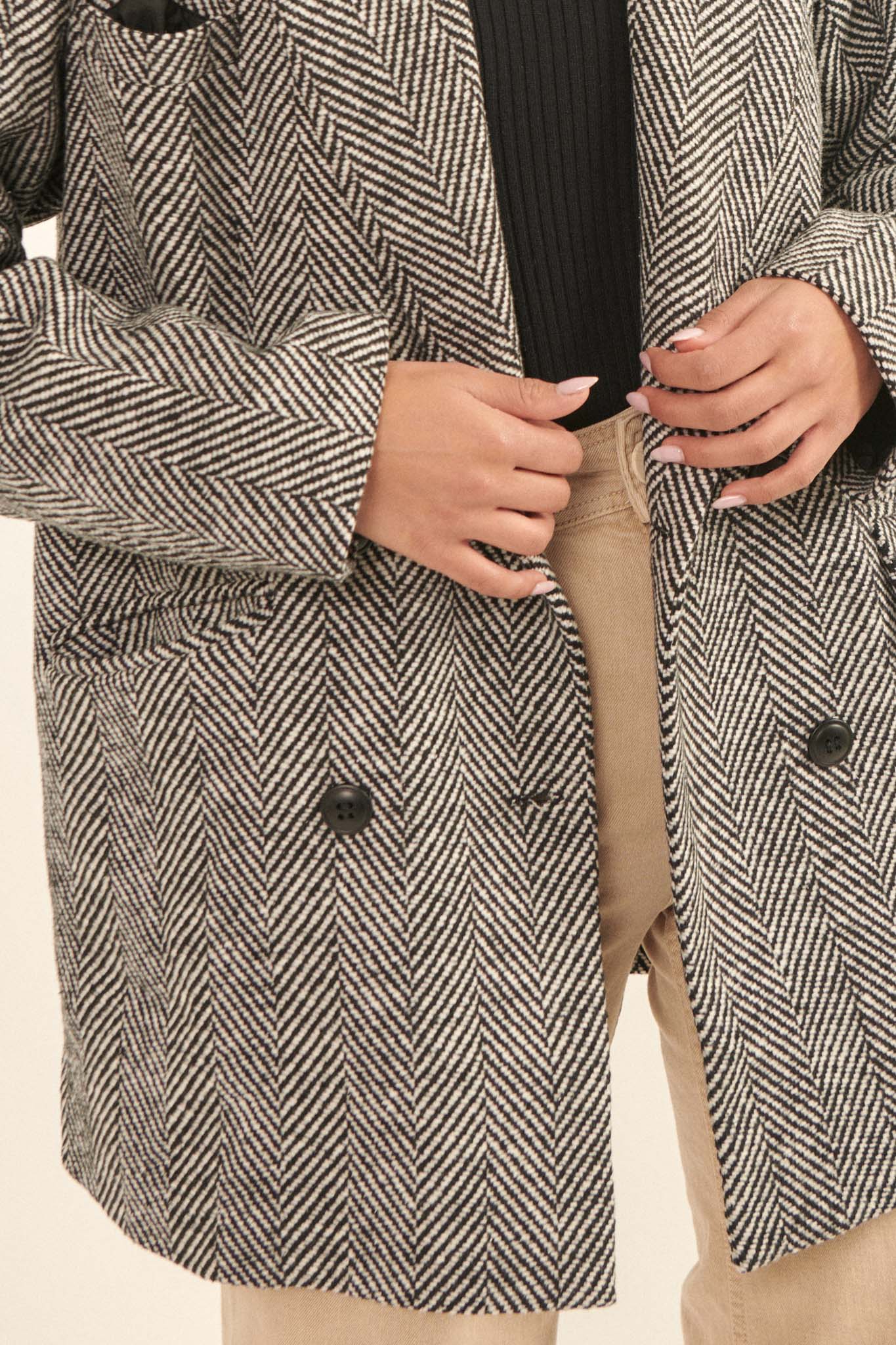 Ship Shape Double-Breasted Tweed Peacoat - ShopPromesa