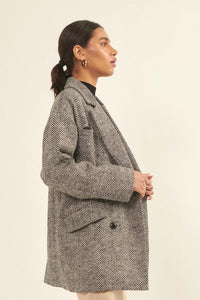 Ship Shape Double-Breasted Tweed Peacoat - ShopPromesa