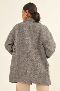 Ship Shape Double-Breasted Tweed Peacoat - ShopPromesa