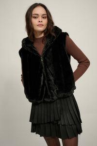 Bear With Me Faux Fur Hooded Vest - ShopPromesa