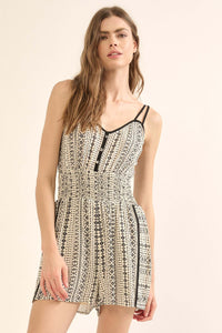 Great Escape Geo-Print Open-Back Romper - ShopPromesa