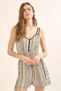 Great Escape Geo-Print Open-Back Romper - ShopPromesa