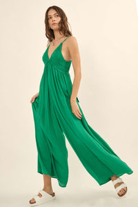 Last Resort Smocked Wide-Leg Halter Jumpsuit - ShopPromesa