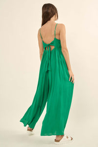 Last Resort Smocked Wide-Leg Halter Jumpsuit - ShopPromesa