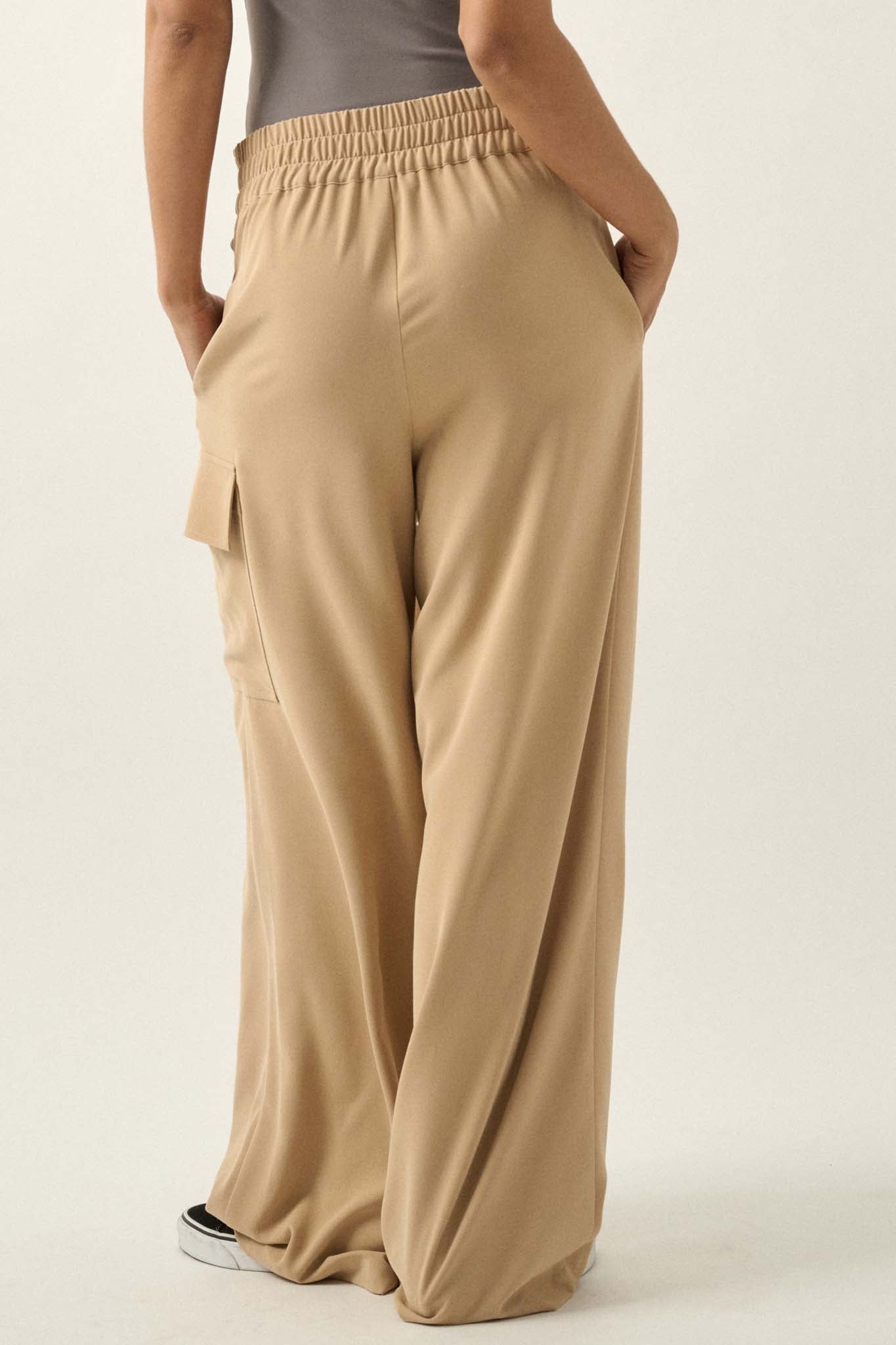 Take It in Stride Belted Wide-Leg Cargo Pants - ShopPromesa