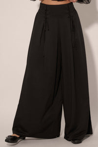 Large and In Charge Wide-Leg Lace-Up Pants - ShopPromesa