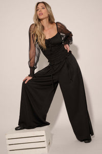 Large and In Charge Wide-Leg Lace-Up Pants - ShopPromesa