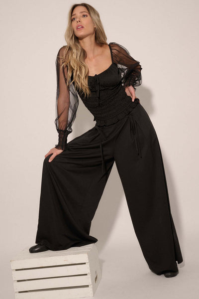 Large and In Charge Wide-Leg Lace-Up Pants - ShopPromesa