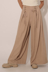 Large and In Charge Wide-Leg Lace-Up Pants - ShopPromesa