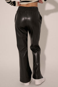 Going Solo Vegan Leather Snap-Cuff Pants - ShopPromesa