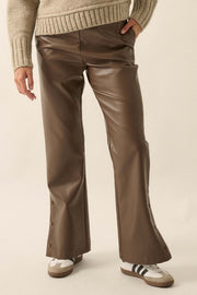 Going Solo Vegan Leather Snap-Cuff Pants - ShopPromesa