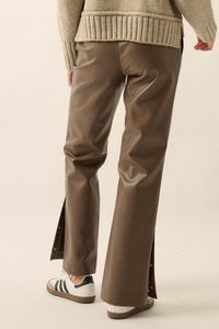 Going Solo Vegan Leather Snap-Cuff Pants - ShopPromesa