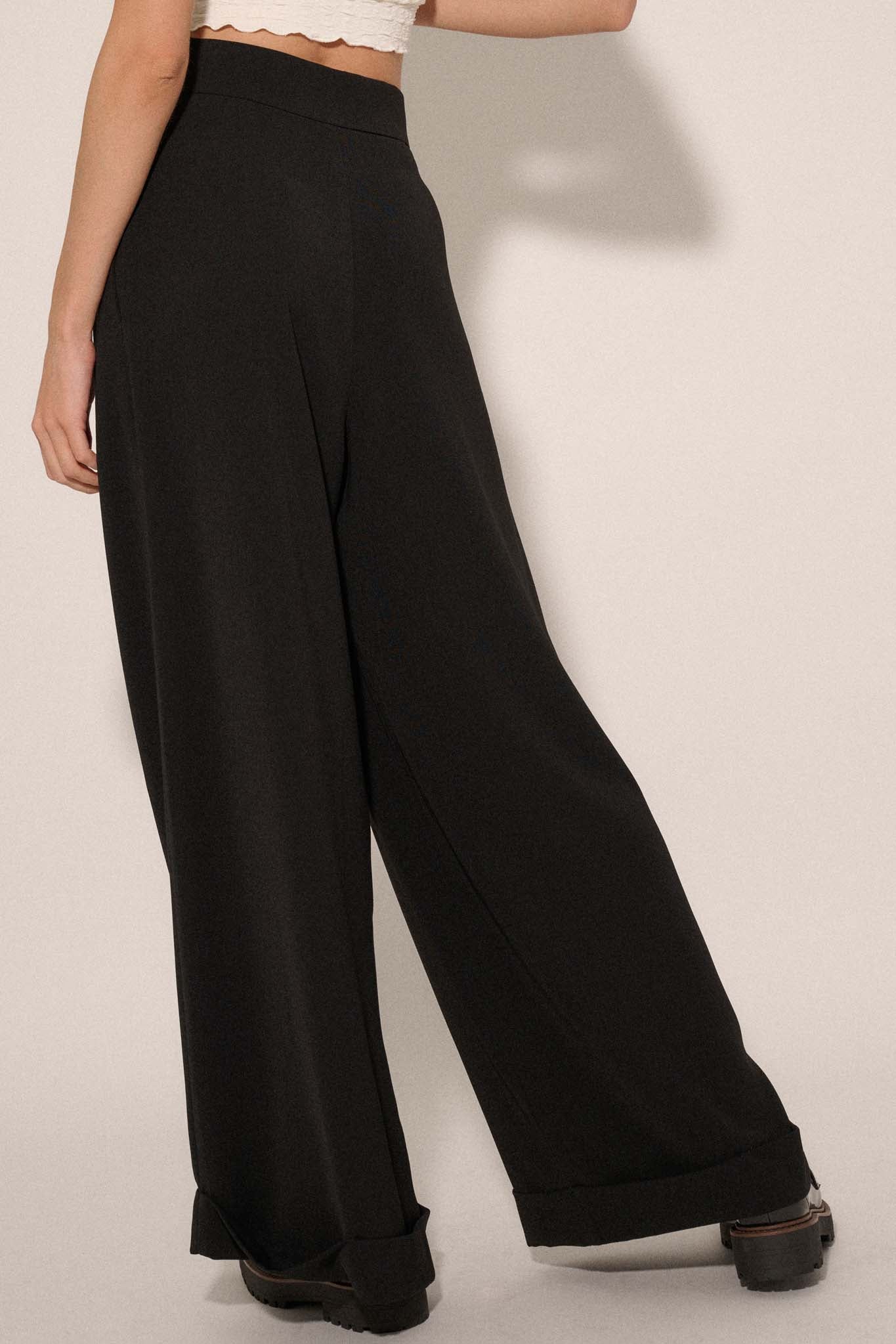 Hit Your Stride Pleat-Front Cuffed Wide-Leg Pants - ShopPromesa