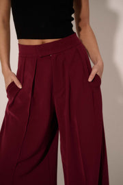 Hit Your Stride Pleat-Front Cuffed Wide-Leg Pants - ShopPromesa