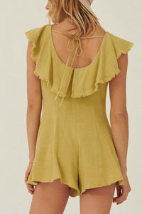 Happy Go Lucky Raw-Edge Flounce Romper - ShopPromesa