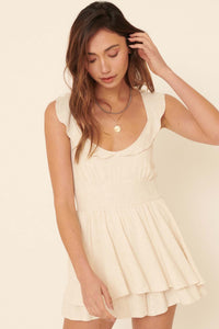 Playing Hooky Ruffled Sleeveless Layered Romper - ShopPromesa