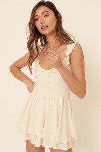 Playing Hooky Ruffled Sleeveless Layered Romper - ShopPromesa