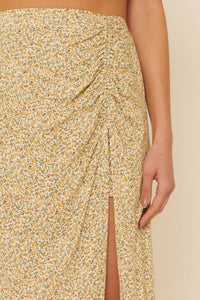 Lost in a Dream Ruched Floral-Print Midi Skort - ShopPromesa