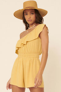 Feeling Free Ruffled One-Shoulder Romper - ShopPromesa