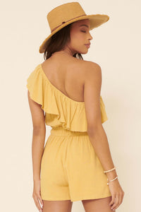 Feeling Free Ruffled One-Shoulder Romper - ShopPromesa