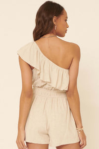 Feeling Free Ruffled One-Shoulder Romper - ShopPromesa