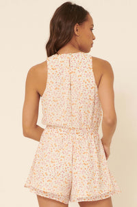 Graceful Blooms Floral Wide-Leg Surplice Romper - ShopPromesa