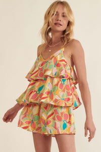 Dreaming in Color Tiered Floral Satin Romper - ShopPromesa