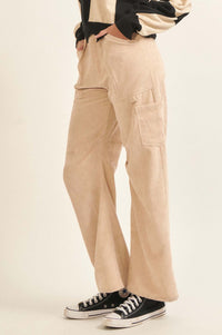 On the Move Pleated Corduroy Cargo Pants - ShopPromesa