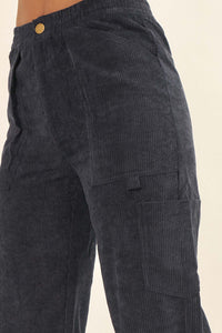 On the Move Pleated Corduroy Cargo Pants - ShopPromesa