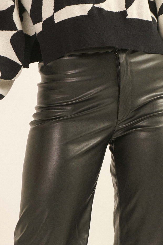 Hide and Sleek Vegan Leather High-Waist Pants - ShopPromesa