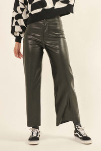 Hide and Sleek Vegan Leather High-Waist Pants - ShopPromesa