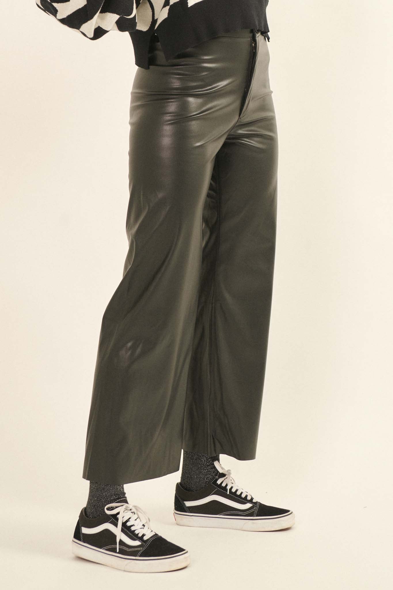 Hide and Sleek Vegan Leather High-Waist Pants - ShopPromesa