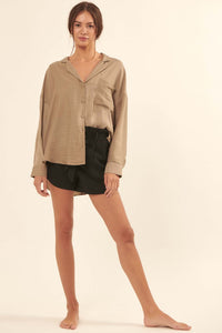 Come Alive Belted Crepe Paperbag Shorts - ShopPromesa