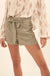 Come Alive Belted Crepe Paperbag Shorts - ShopPromesa