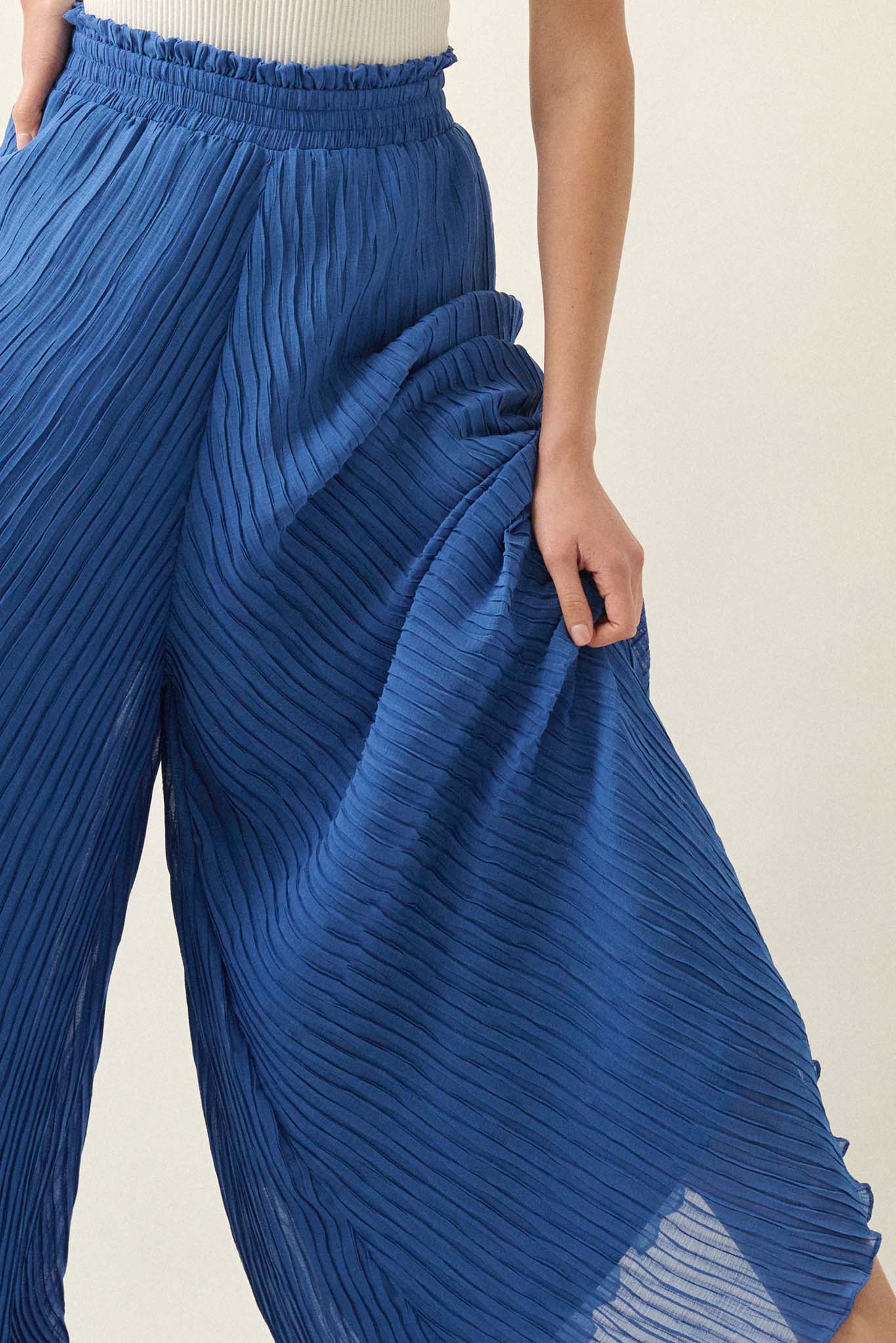 Fan Mail Accordion Pleated Wide-Leg Palazzo Pants - ShopPromesa