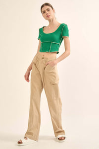 Walk Tall Straight-Leg Cotton Twill Cargo Pants - ShopPromesa