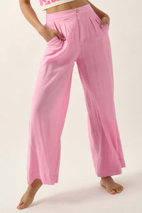 Walk of Life Textured Crepe Wide-Leg Pants - ShopPromesa