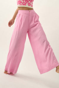 Walk of Life Textured Crepe Wide-Leg Pants - ShopPromesa