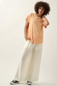 Walk of Life Textured Crepe Wide-Leg Pants - ShopPromesa