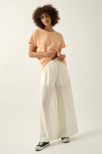 Walk of Life Textured Crepe Wide-Leg Pants - ShopPromesa