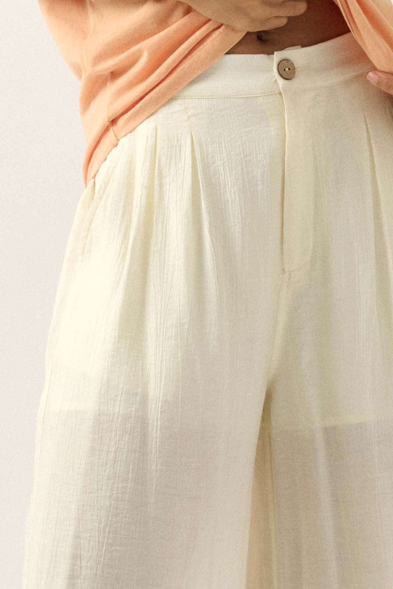 Walk of Life Textured Crepe Wide-Leg Pants - ShopPromesa