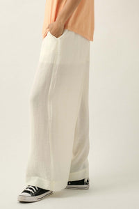 Walk of Life Textured Crepe Wide-Leg Pants - ShopPromesa