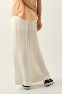 Walk of Life Textured Crepe Wide-Leg Pants - ShopPromesa