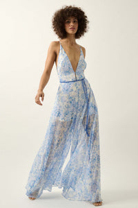 Sublime Beauty Floral Chiffon Wide-Leg Jumpsuit - ShopPromesa