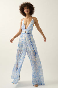 Sublime Beauty Floral Chiffon Wide-Leg Jumpsuit - ShopPromesa