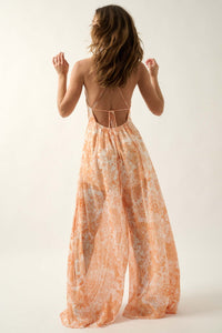 Sublime Beauty Floral Chiffon Wide-Leg Jumpsuit - ShopPromesa