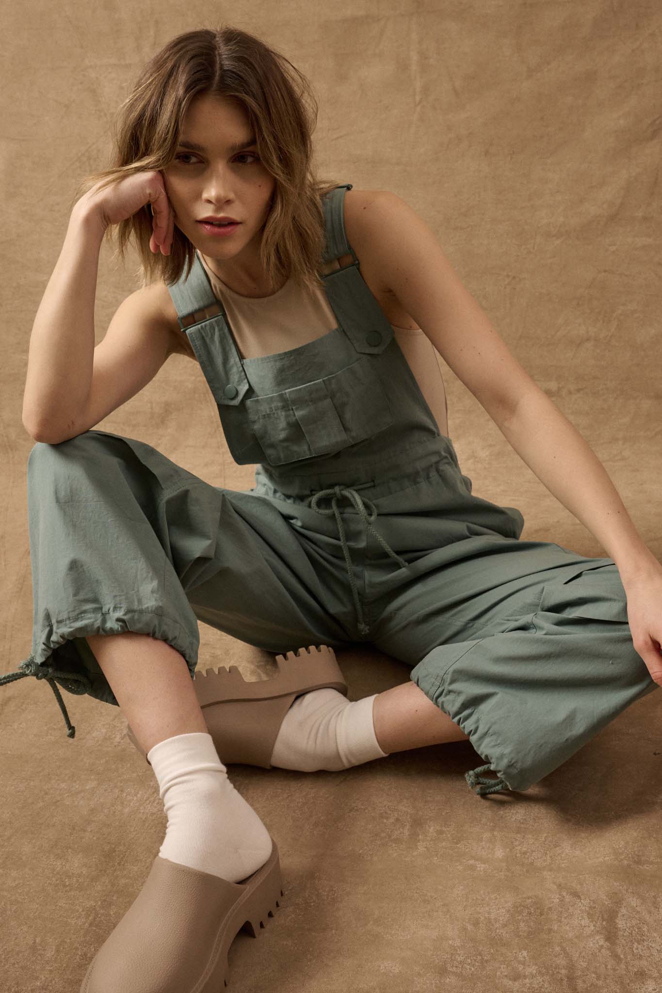 Hardly Working Drawstring Cargo Overalls - ShopPromesa