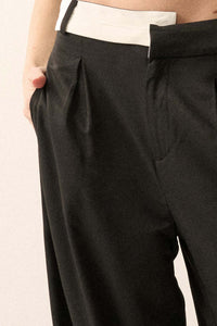 Making Strides Asymmetrical-Waist Pleated Pants - ShopPromesa