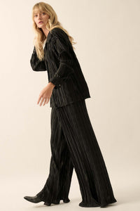 Evening Tide Pleated Wide-Leg Palazzo Pants - ShopPromesa